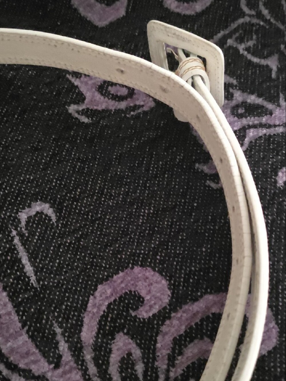Chinese Laundry White Women's Leather Belt with Square Buckle - Picture 9 of 11